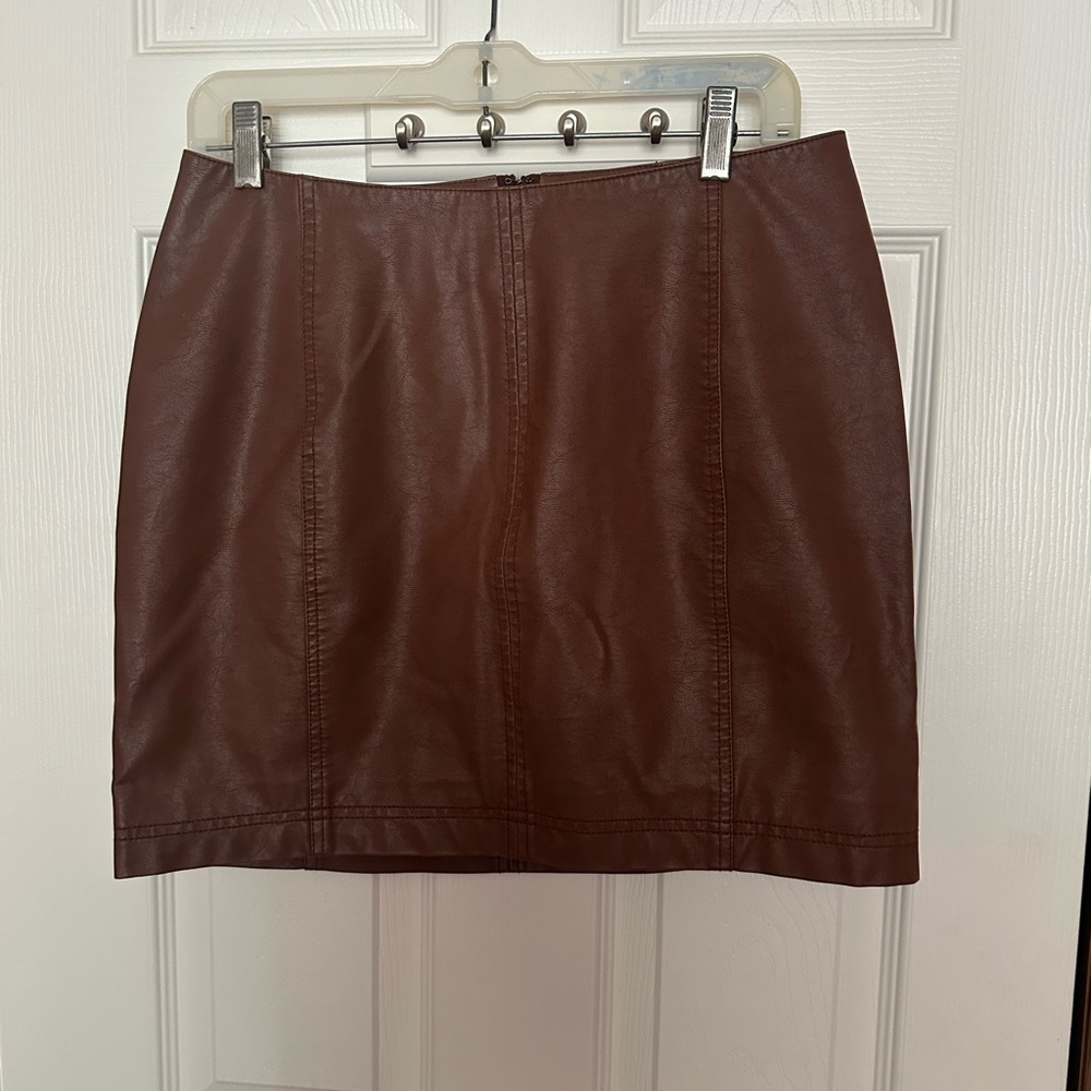Free People Chocolate Brown Mini Skirt